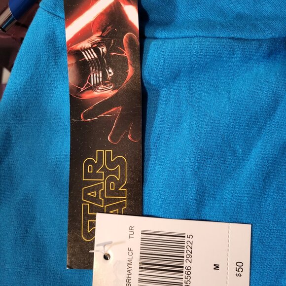 DISNEY‎ Men's/ women's Medium Turquoise Star Wars Sweatshirt Crew Neck Pullover - Picture 7 of 8